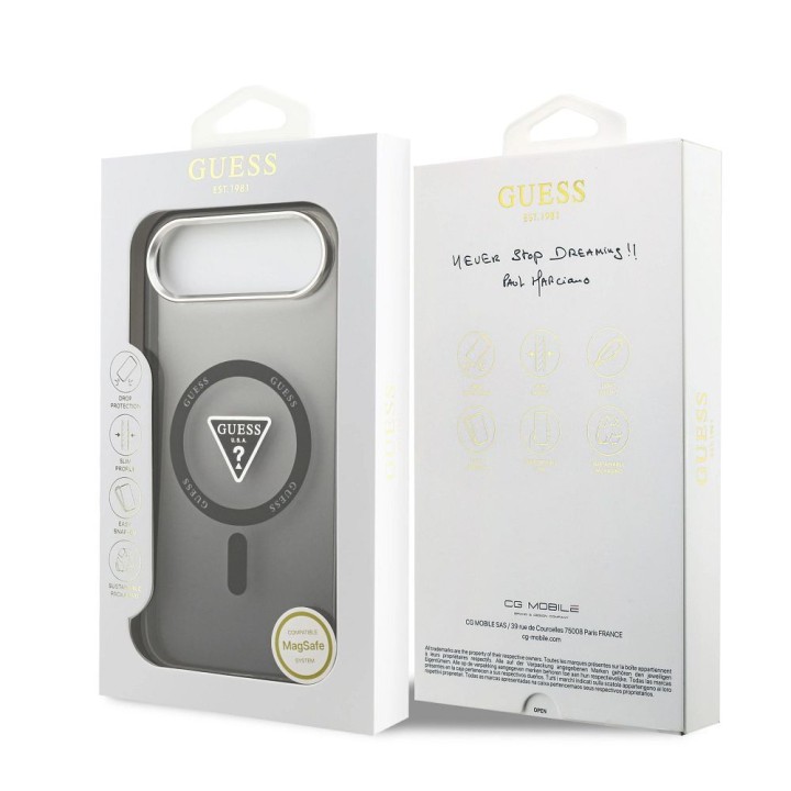 GUESS case for IPHONE 17 Air compatible with MagSafe GUHMP17MHGTMLCGK (IML Gradient W/ Triangle Logo) black