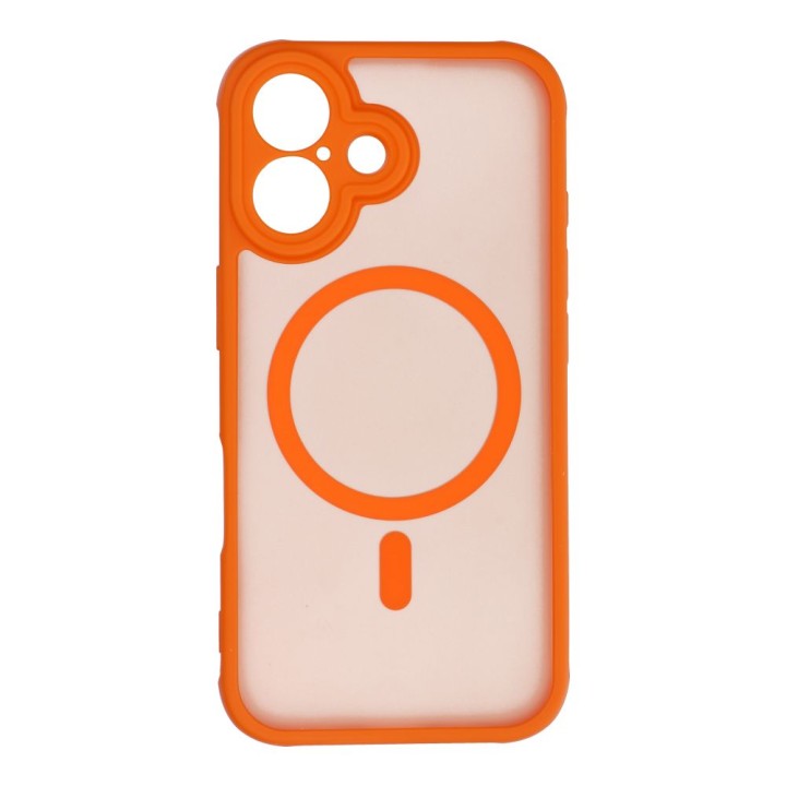 Case for iPhone 16 Full Matte Mag Cover compatible with MagSafe orange