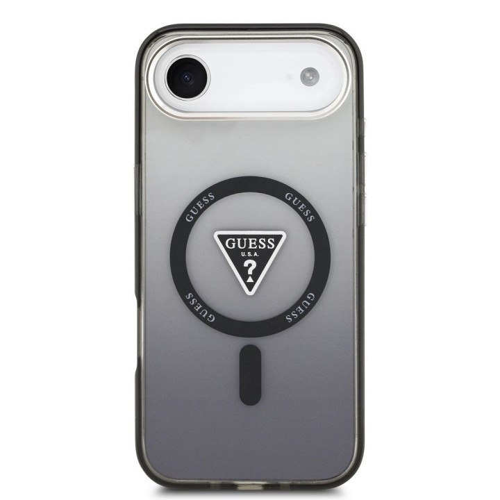 GUESS case for IPHONE 17 Air compatible with MagSafe GUHMP17MHGTMLCGK (IML Gradient W/ Triangle Logo) black