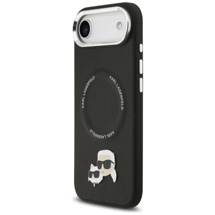 KARL LAGERFELD case for IPHONE 17 Air compatible with MagSafe KLHMP17MPSMLRKCK (PU K&C PINS) black
