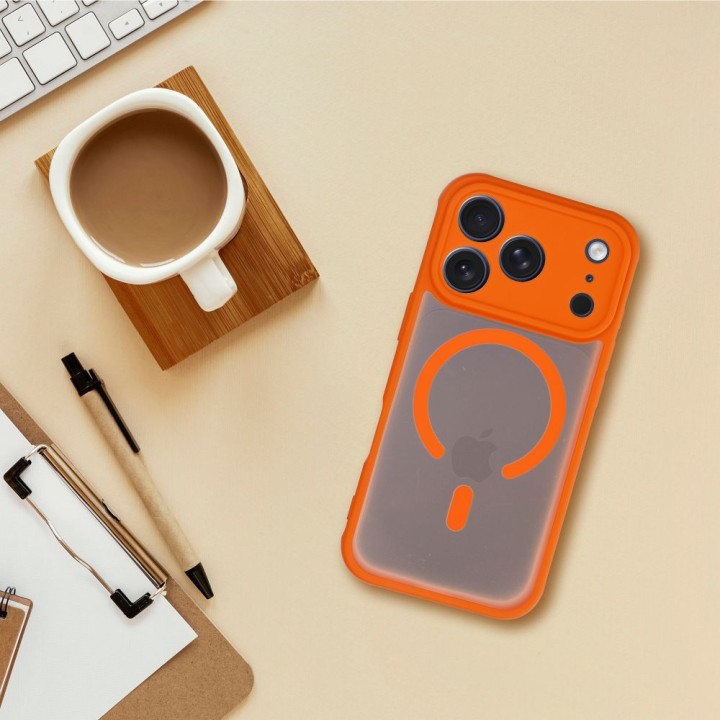 Etui na iPhone 16 PRO MAX Full Matte Mag Cover zgodne z MagSafe pomarańczowe