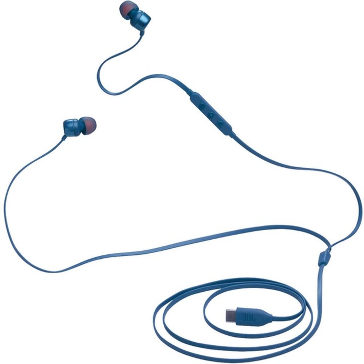 Słuchawki przewodowe douszne USB C JBL Tune 310C niebieskie