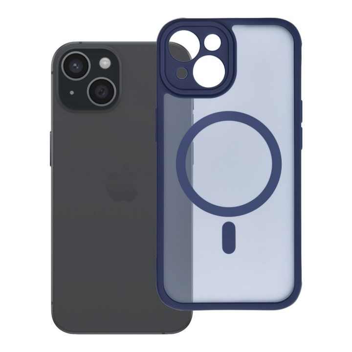 Case for iPhone 15 Full Matte Mag Cover compatible with MagSafe blue
