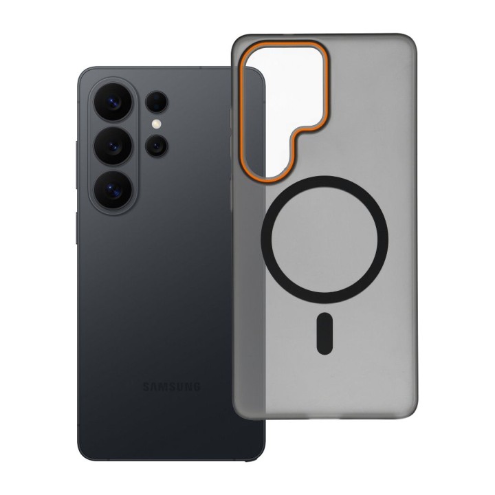 Case for Samsung S26 ULTRA Go Orange compatible with MagSafe black
