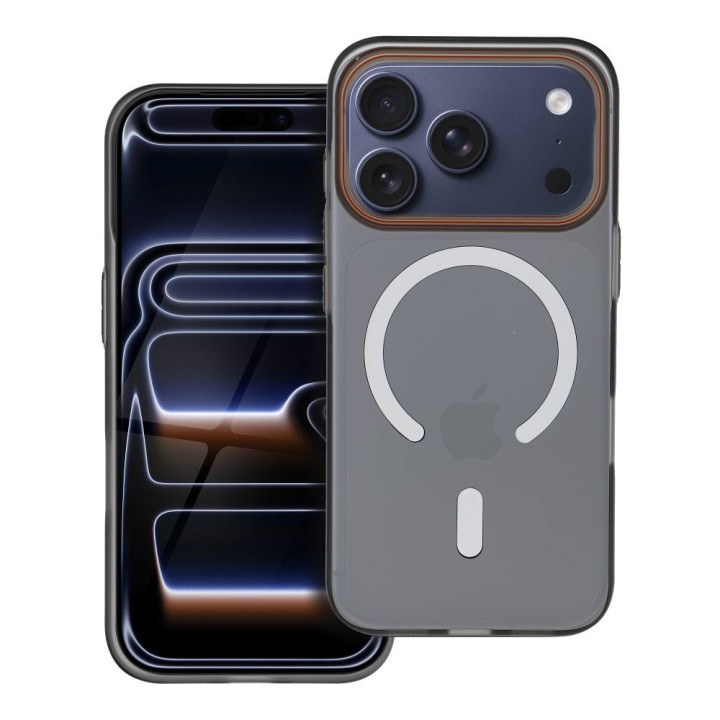 Case for iPhone 17 Go Orange MagSafe compatible black
