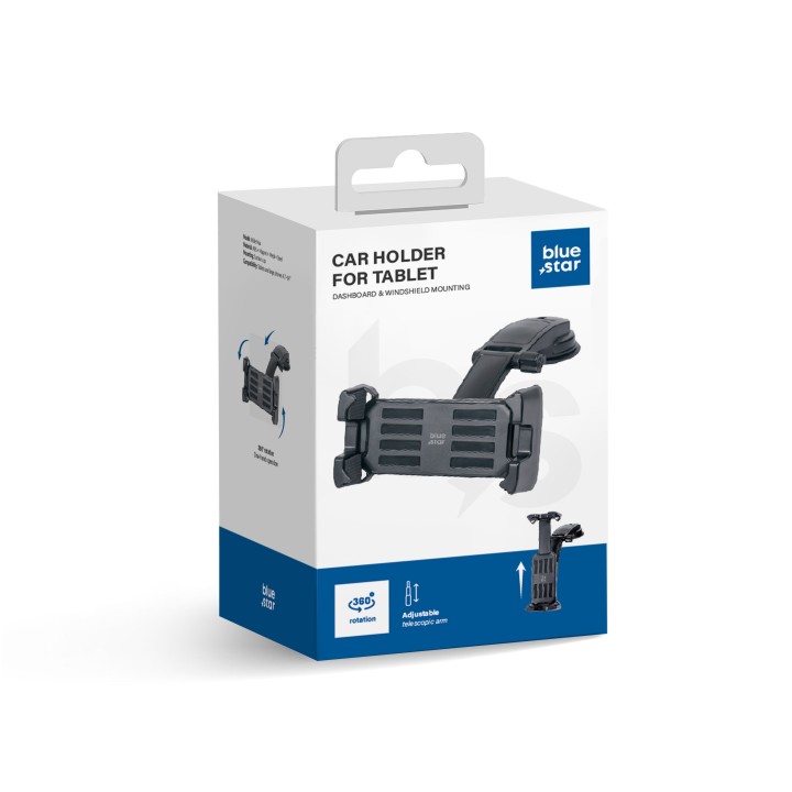 Holder for tablet for car Blue Star Max Wide with blokadą 4,7-14" for windscreen black