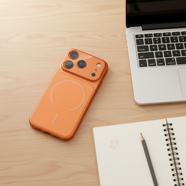 Case for iPhone 15 PRO Make 17 MagSafe compatible orange