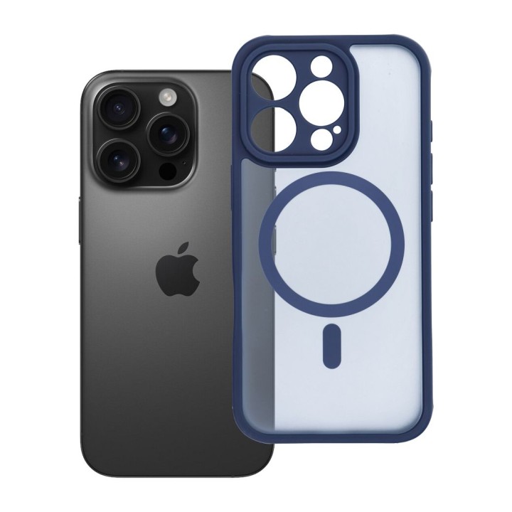 Чехол для iPhone 16 PRO Full Matte Mag Cover совместимый с MagSafe синий