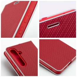 Чехол с клапаном для Samsung S26 PLUS Luna Book Carbon красный