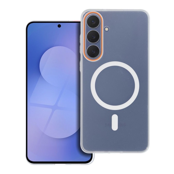 Case for Samsung A36 Go Orange compatible with MagSafe transparent