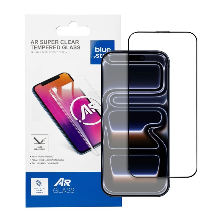 Tempered glass 5D for iPhone 13 PRO / 14 Blue Star AR black