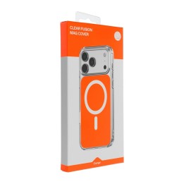 Case for iPhone 15 PRO Clear Fusion Mag Cover MagSafe compatible Hermes orange