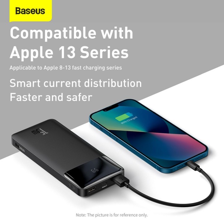 Battery external (Power bank) BASEUS Bipow Overseas Edition - 10 000mAh LCD Quick Charge PD 15W with cable USB for Micro