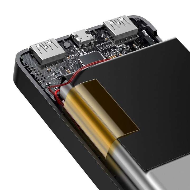 Акумулятор зовнішня (Повербанк) BASEUS Bipow Overseas Edition - 10 000mAh LCD Quick Charge PD 15W з кабелем USB для Micro