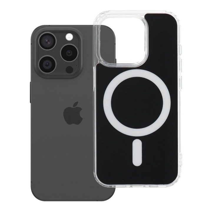 Чехол для iPhone 15 PRO Clear Fusion Mag Cover совместимый с MagSafe черный