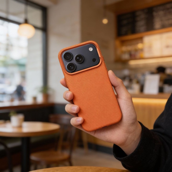 Чехол для iPhone 16 PRO MAX K-Look совместимый с MagSafe оранжевый