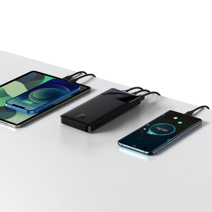 External battery (Powerbank) BASEUS Bipow Overseas Edition - 10 000mAh LCD Quick Charge PD 15W with a USB to Micro cable
