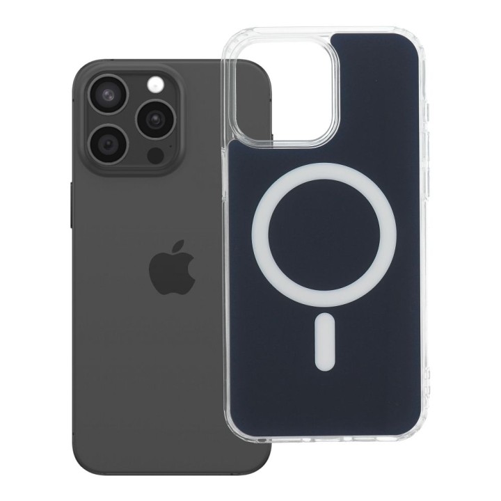 Etui na iPhone 15 PRO MAX Clear Fusion Mag Cover zgodne z MagSafe granatowe