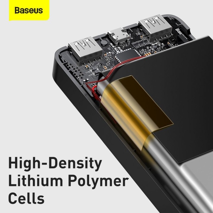 Акумулятор зовнішня (Повербанк) BASEUS Bipow Overseas Edition - 10 000mAh LCD Quick Charge PD 15W з кабелем USB для Micro