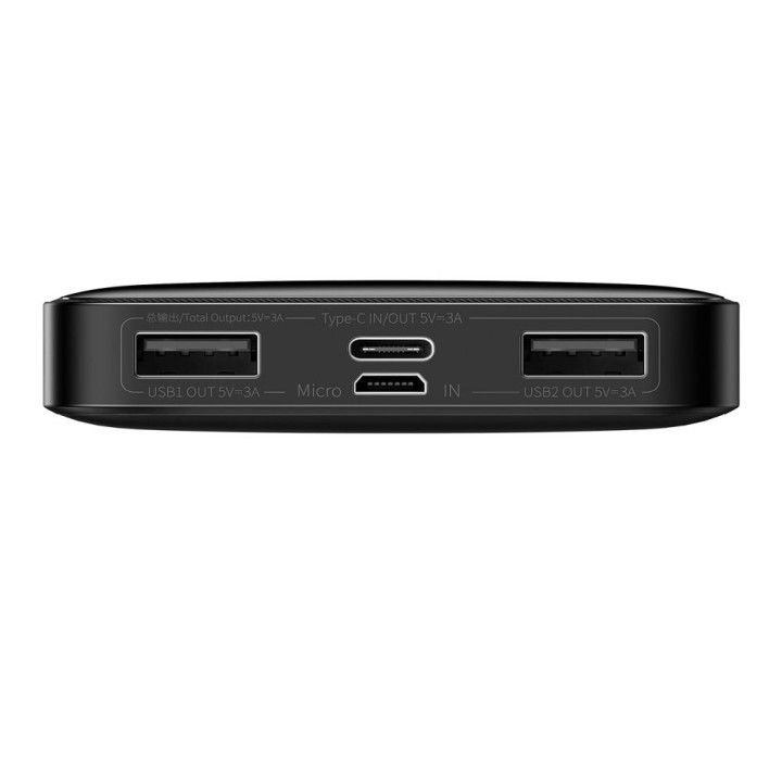 Акумулятор зовнішня (Повербанк) BASEUS Bipow Overseas Edition - 10 000mAh LCD Quick Charge PD 15W з кабелем USB для Micro