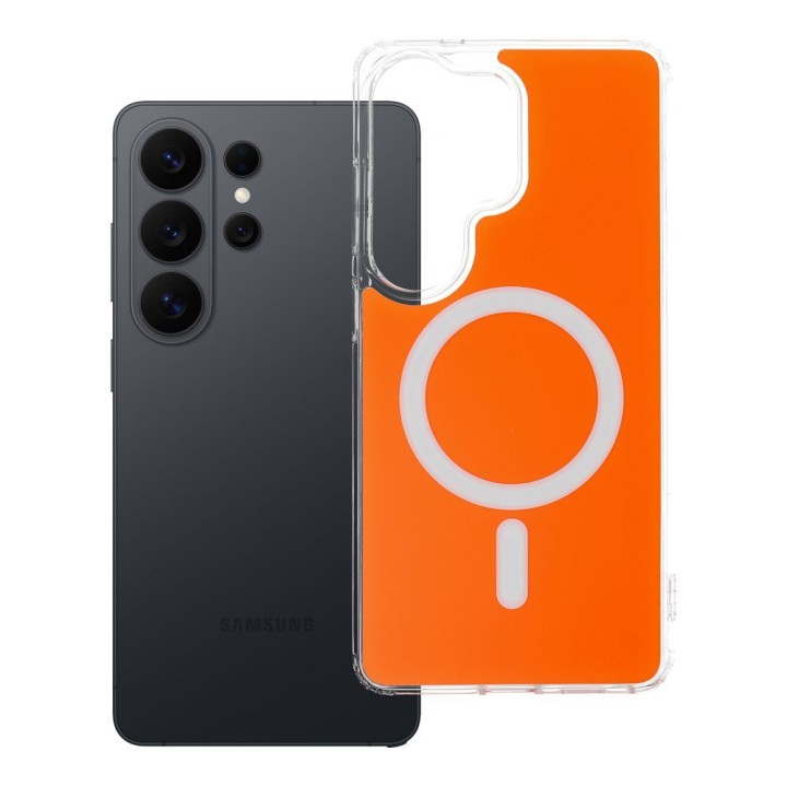 Чехол для Samsung S26 ULTRA Clear Fusion Mag Cover совместимый с MagSafe hermes orange