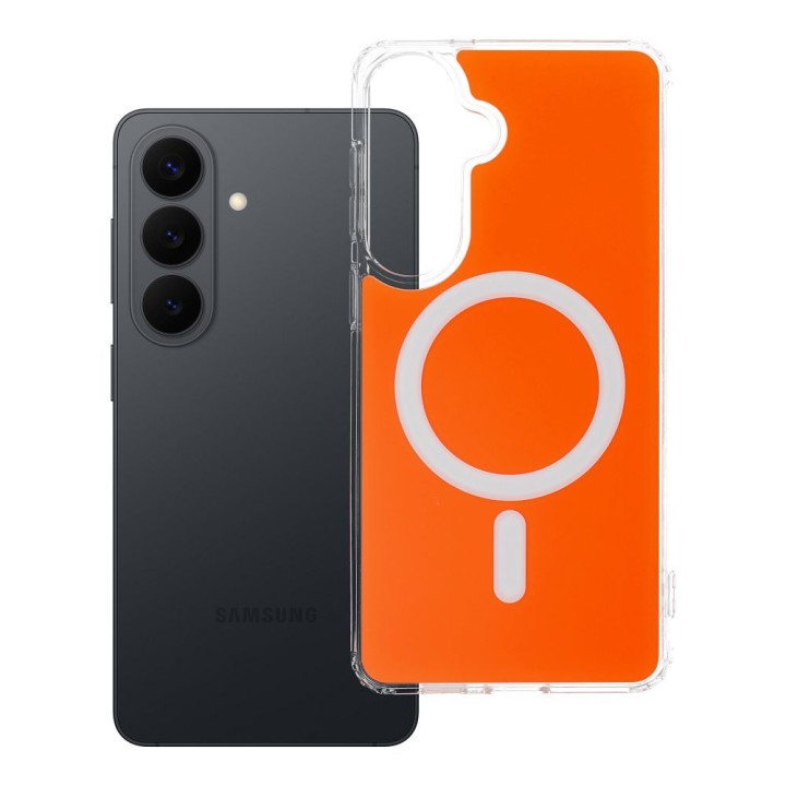 Чохол для Samsung S26 PLUS Clear Fusion Mag Cover сумісний із MagSafe hermes orange