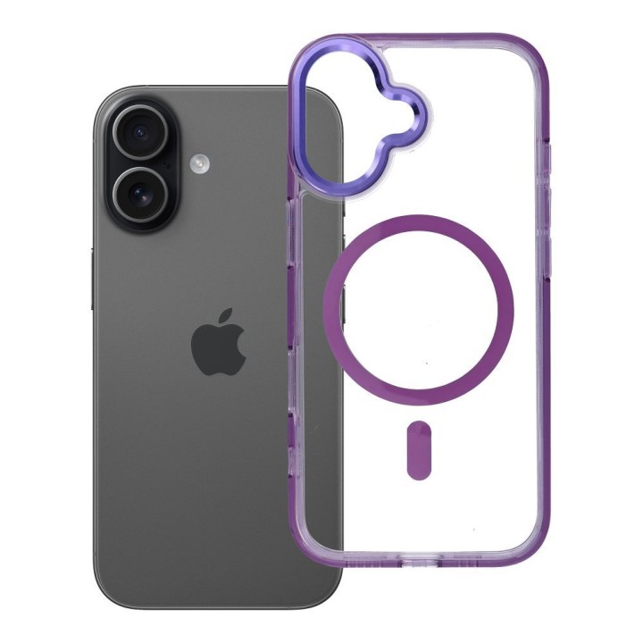 Чохол для iPhone 17 Frame Clear Hybrid Mag Cover сумісний із MagSafe фіолетовий
