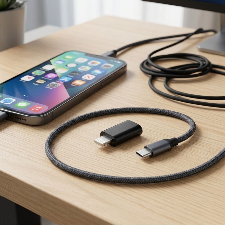 Адаптер USB C на Lightning Blue Star чорний