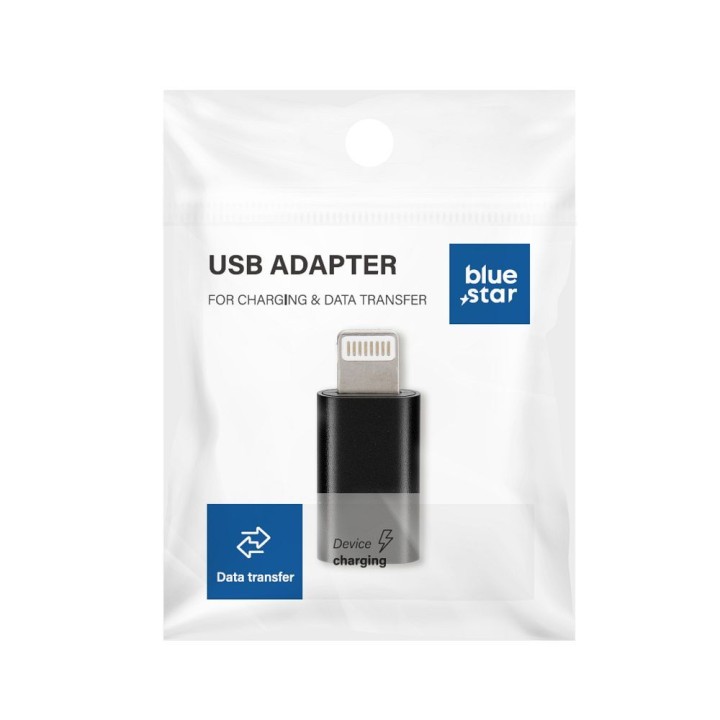 Adapter USB C to Lightning Blue Star black