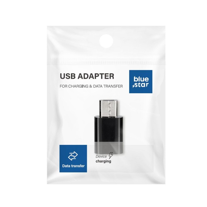 Adapter USB C for Micro USB Blue Star black