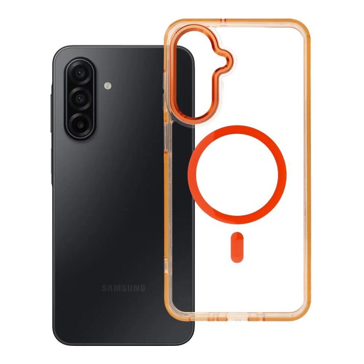 Чохол для Samsung A17 / A18 Frame Clear Hybrid Mag Cover сумісний з MagSafe помаранчевий