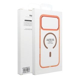 Etui na iPhone 17 AIR Frame Clear Hybrid Mag Cover zgodny z MagSafe pomarańczowe