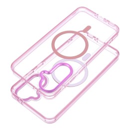 Etui na Samsung S26 Frame Clear Hybrid Mag Cover zgodne z MagSafe pudrowy róż