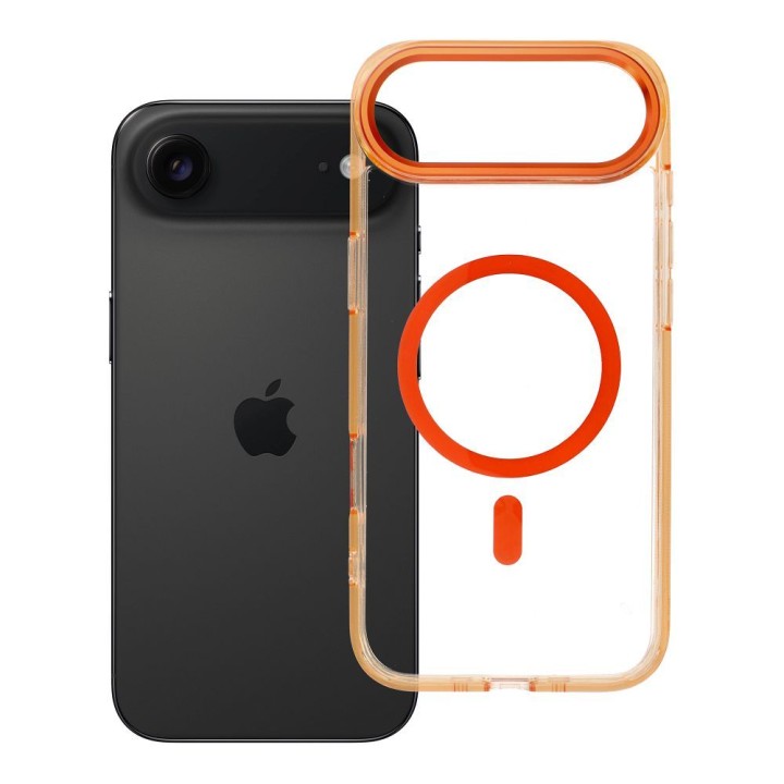 Чохол для iPhone 17 AIR Frame Clear Hybrid Mag Cover сумісний із MagSafe помаранчевий