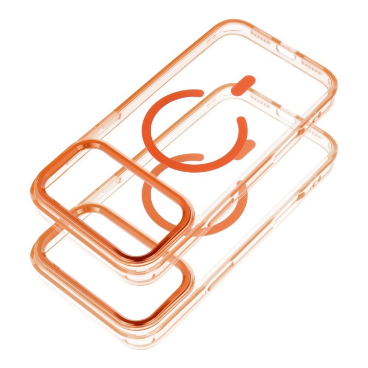 Чехол для iPhone 17 Frame Clear Hybrid Mag Cover совместимый с MagSafe оранжевый