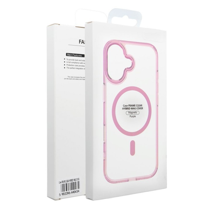 Etui na Samsung S26 Frame Clear Hybrid Mag Cover zgodne z MagSafe pudrowy róż