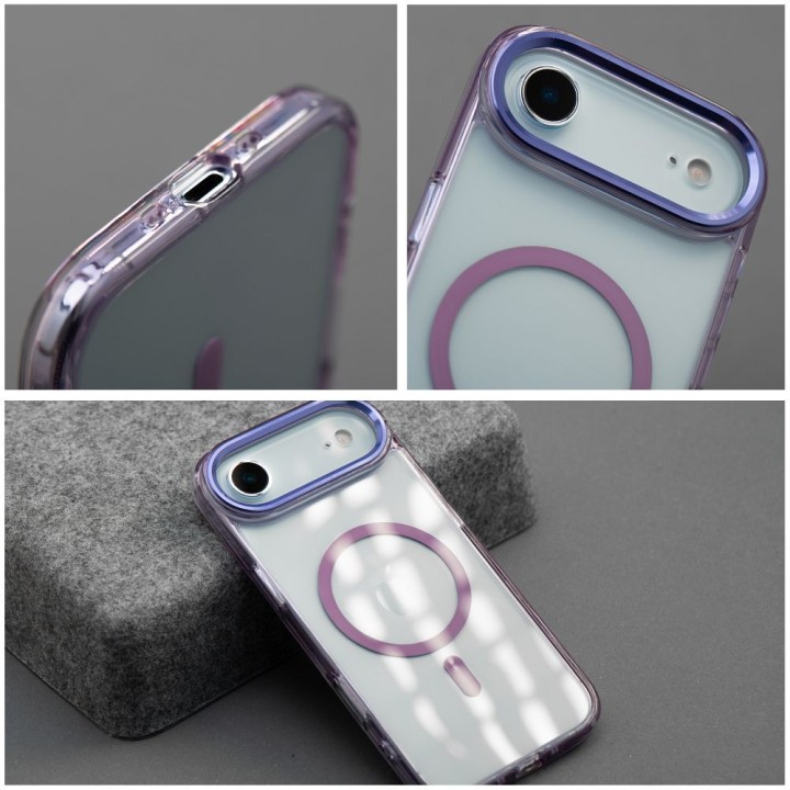 Etui na Samsung A56 Frame Clear Hybrid Mag Cover zgodny z MagSafe fioletowe