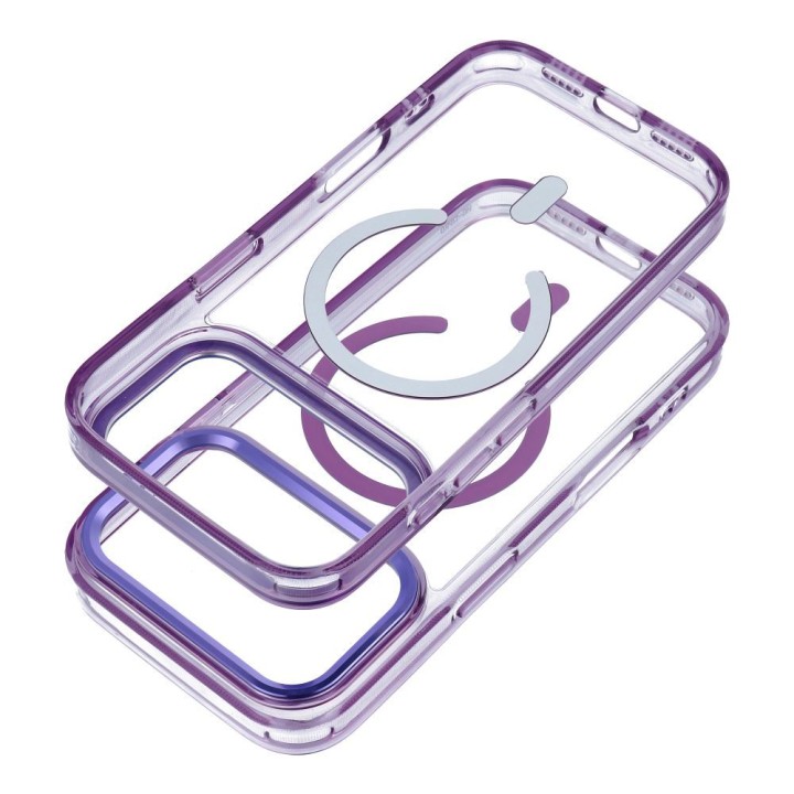 Чехол для Samsung A56 Frame Clear Hybrid Mag Cover совместимый с MagSafe фиолетовый