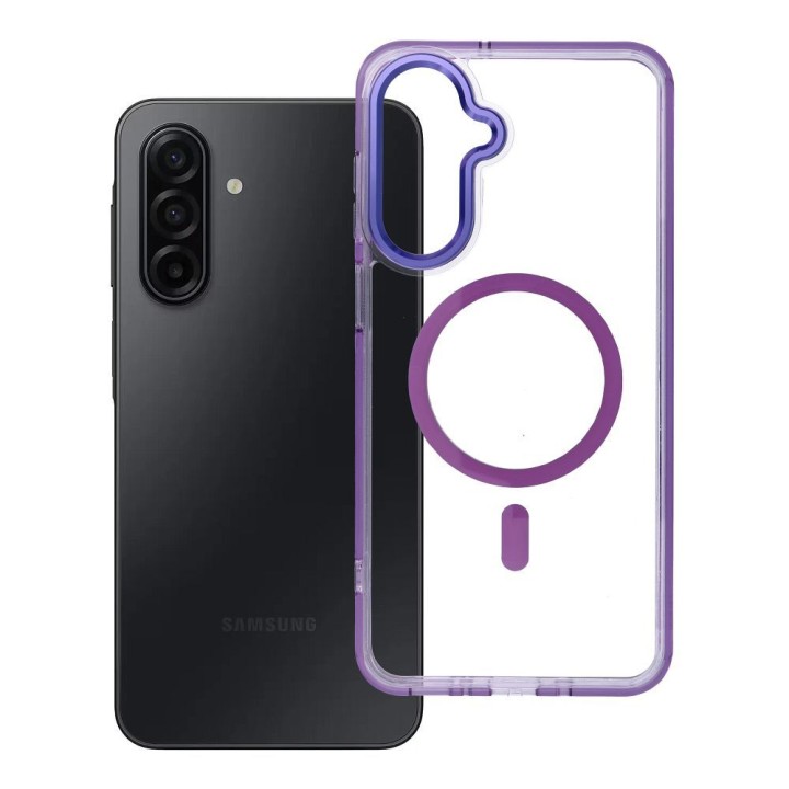 Case for Samsung A17 / A18 Frame Clear Hybrid Mag Cover compatible with MagSafe purple
