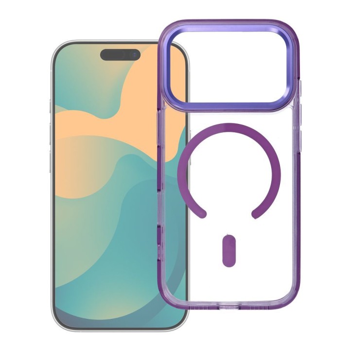 Чехол для Samsung A56 Frame Clear Hybrid Mag Cover совместимый с MagSafe фиолетовый