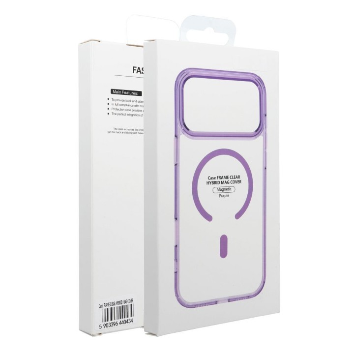 Чехол для Samsung A56 Frame Clear Hybrid Mag Cover совместимый с MagSafe фиолетовый