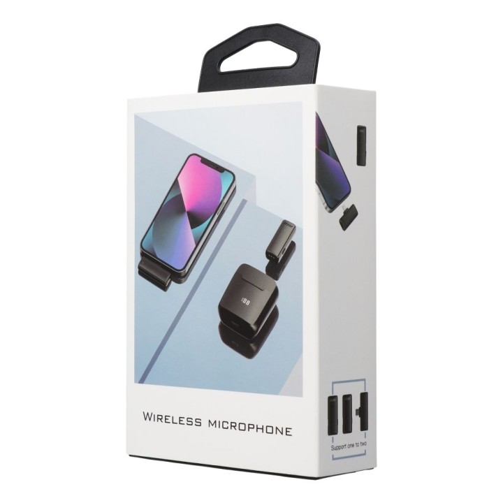Lavalier microphone wireless Lightning with case charging S11 black