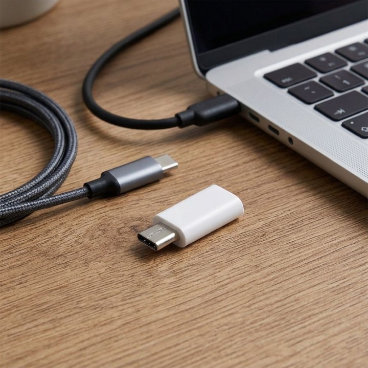 Адаптер USB C на Micro USB Blue Star білий