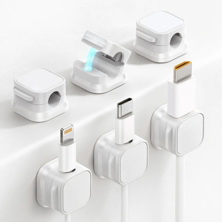 Organizer for cables Blue Star PJ-OCZ7 magnetic - white (3 pcs.)