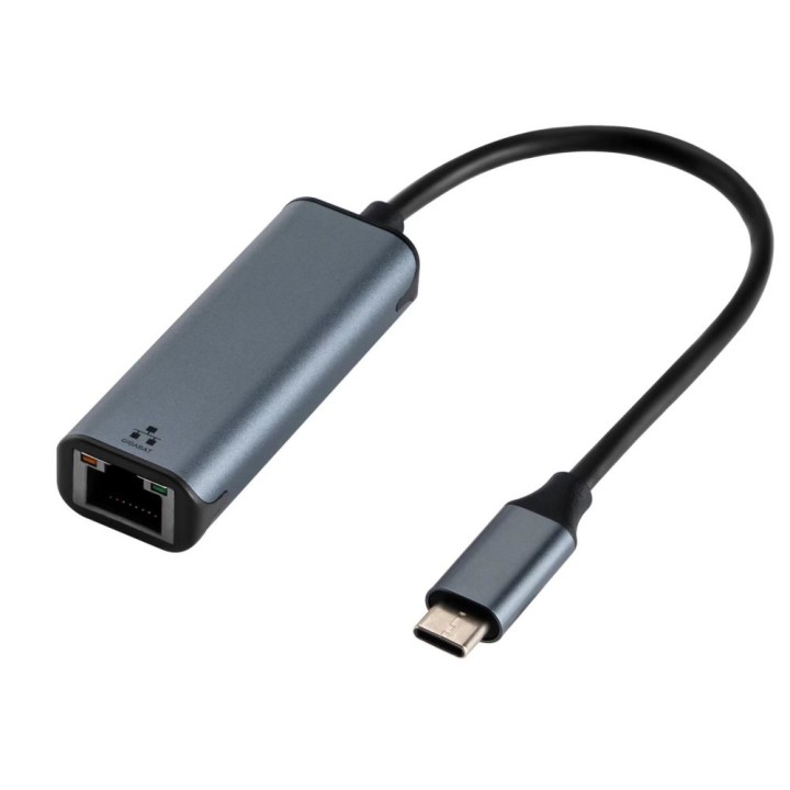 Adapter Type C (male) to RJ45 ETHERNET 10/100/1000Mbps ART USBC-LAN OEM-C6 0,15 m grey