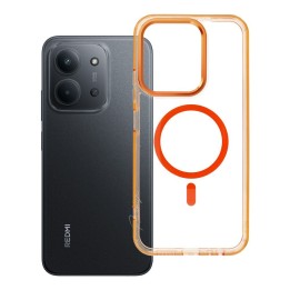 Case for Xiaomi Redmi 15C (173,16 x 81,07 x 8,2) Frame Clear Hybrid Mag Cover compatible with MagSafe orange