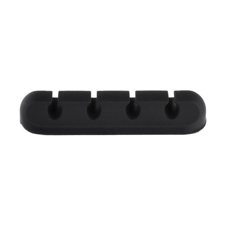 Organizer silicone self-adhesive Blue Star PJ-OCZ23 for 4 cables - black (1 pcs.)