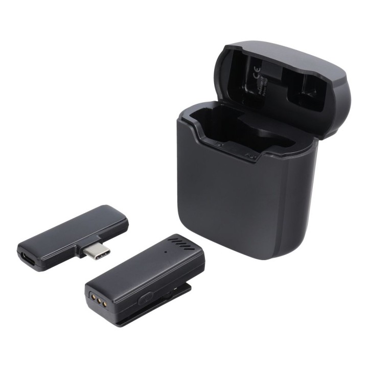 Lavalier microphone wireless Type C with case charging S11 black