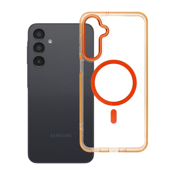 Чохол для Samsung A16 Frame Clear Hybrid Mag Cover сумісний із MagSafe помаранчевий