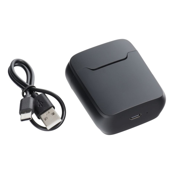 Wireless lavalier microphone type C with charging case S11 black